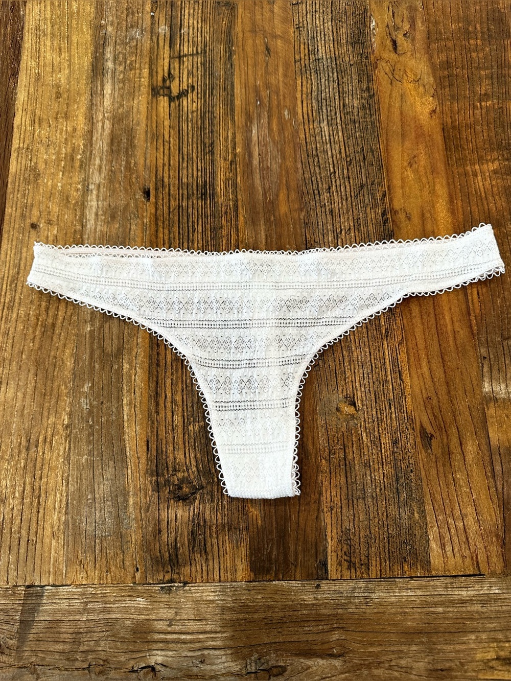 Dolce & Gabbana White Lace Thong Panty